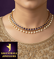 PURPLE SQUARE STONE NECKALCE