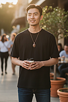 Copper and Walnut Pendant