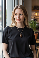 Copper and Walnut Pendant