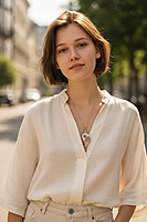 Shell Pendant with Gold, Pink, and Green Accents