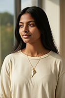 Small Shell Pendant with gold accents