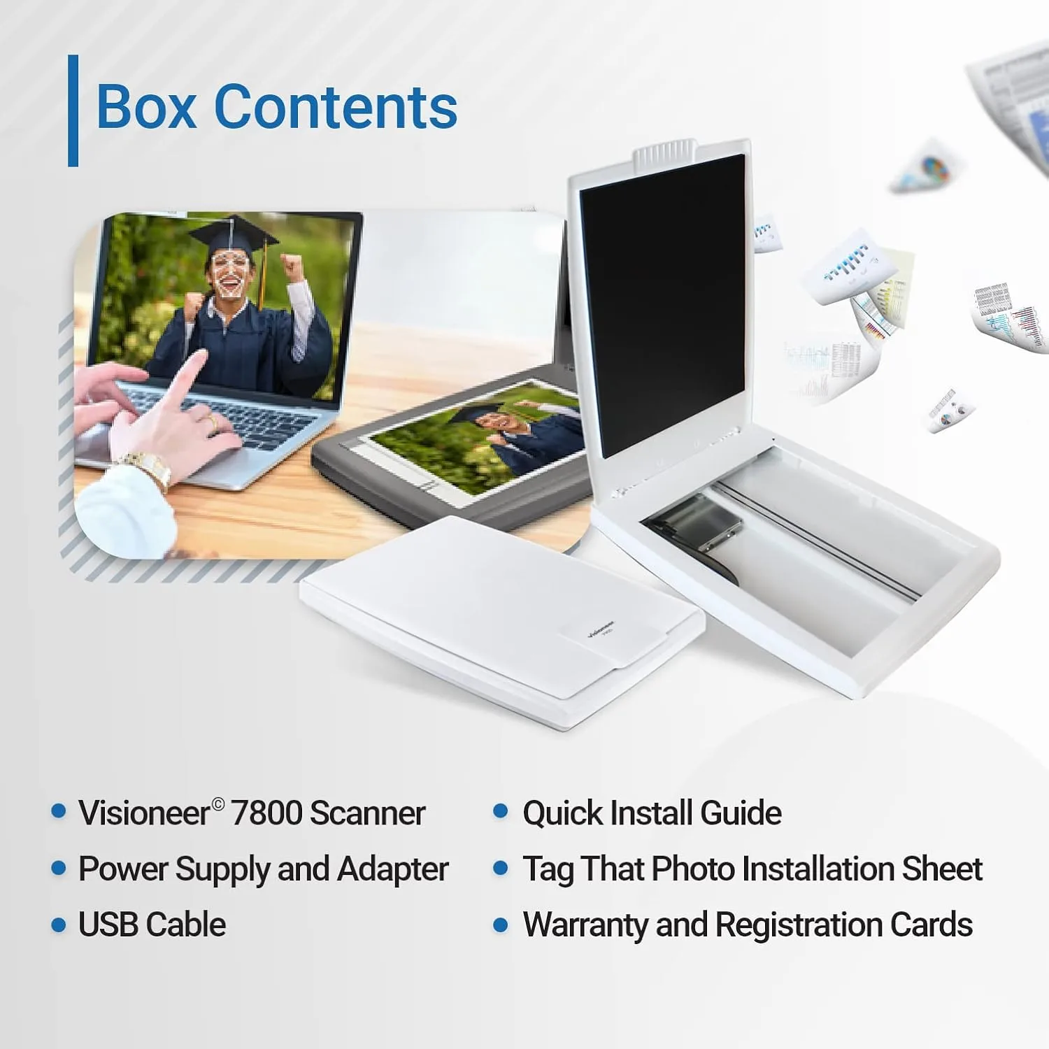 Visioneer Flatbed Color Photo and Document Scanner with Tag That Photo Software