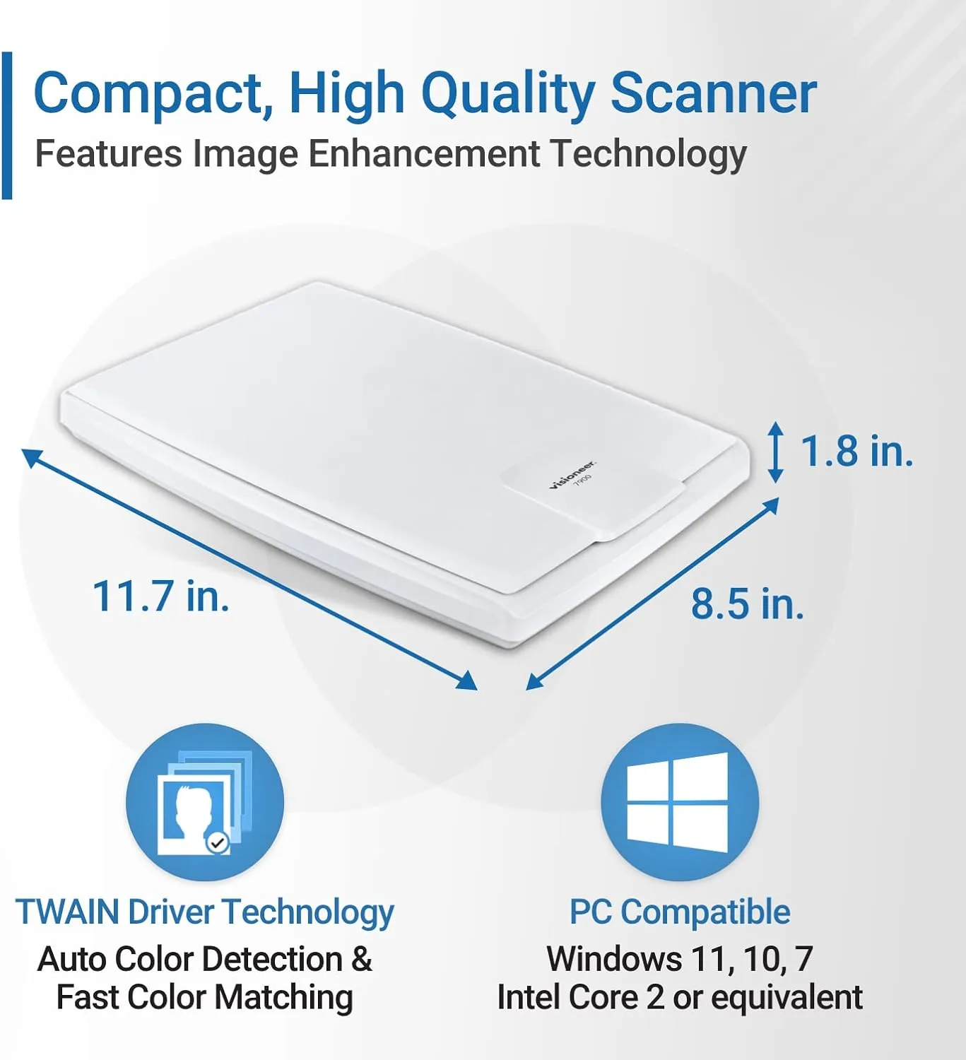 Visioneer Flatbed Color Photo and Document Scanner with Tag That Photo Software
