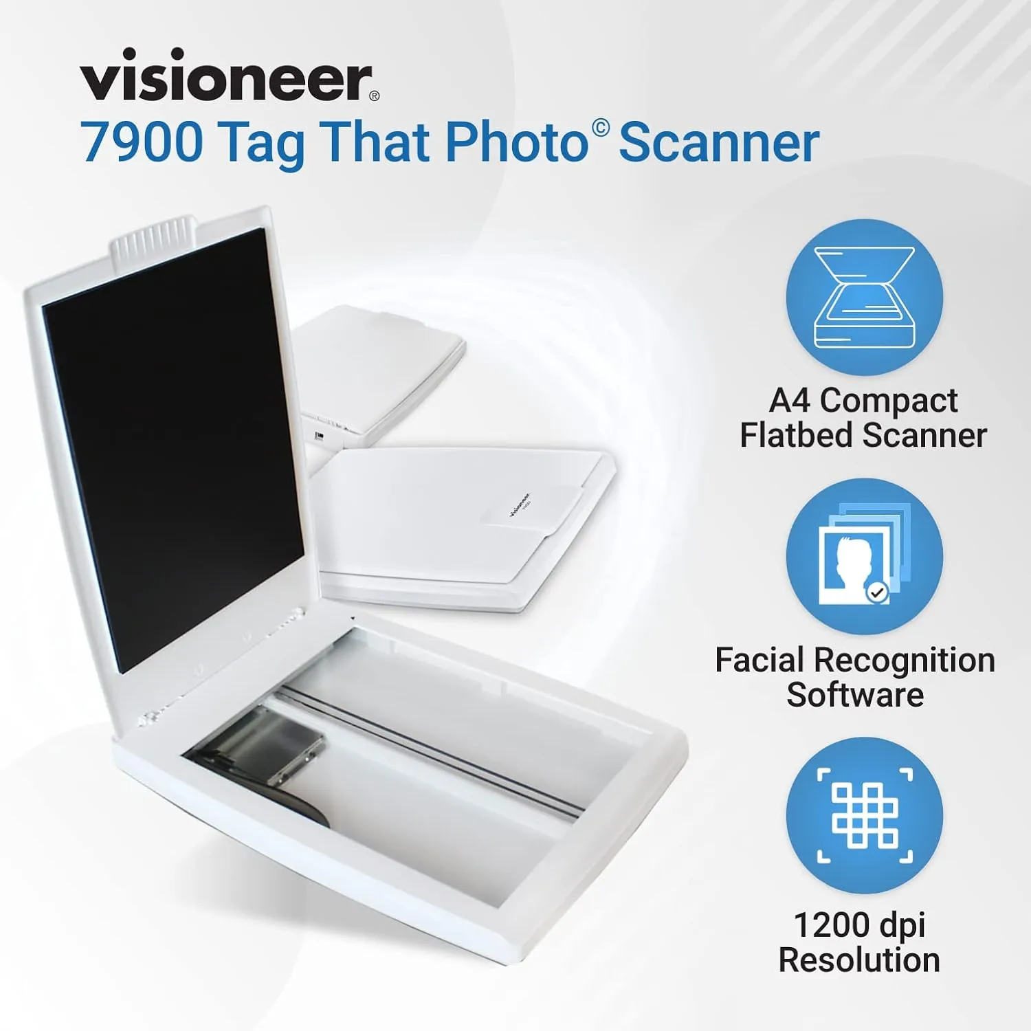 Visioneer Flatbed Color Photo and Document Scanner with Tag That Photo Software