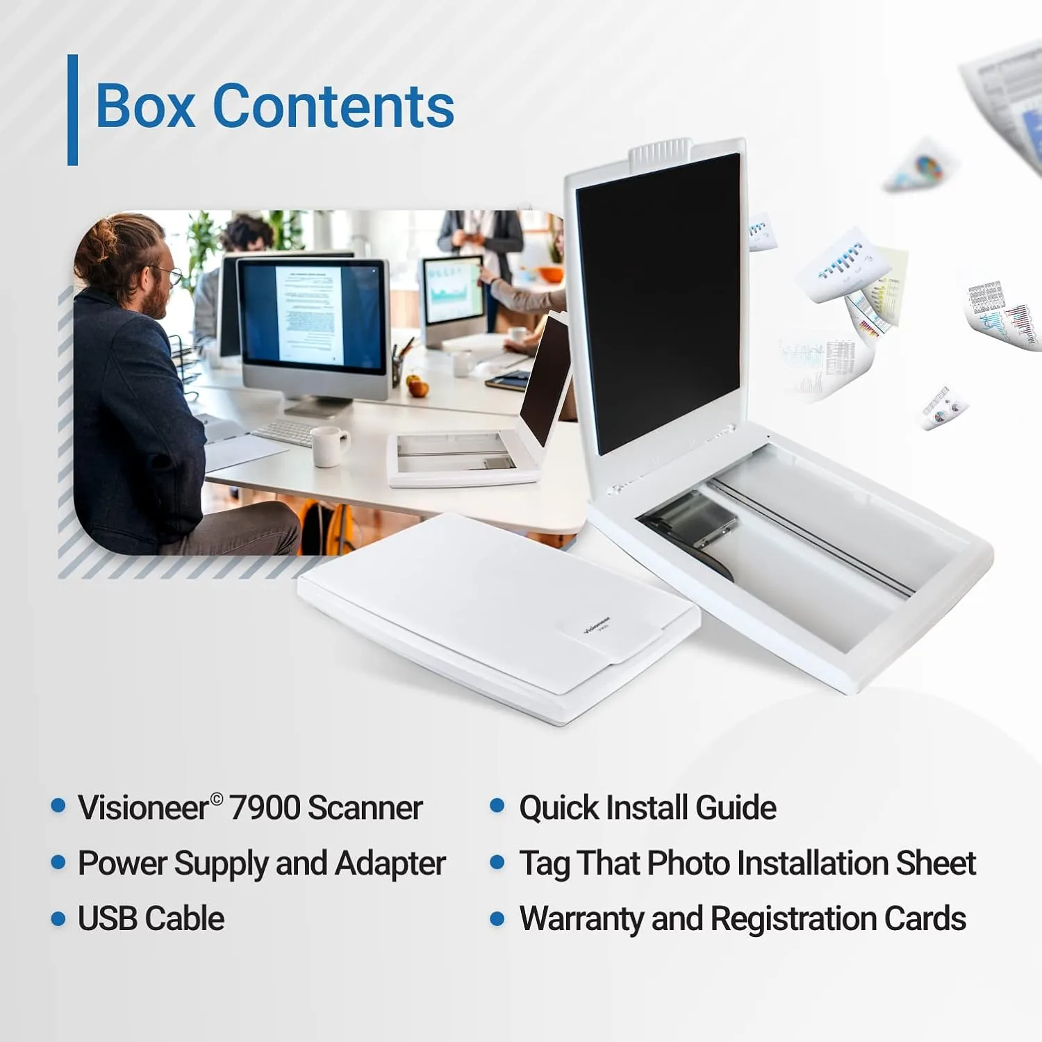 Visioneer Flatbed Color Photo and Document Scanner with Tag That Photo Software