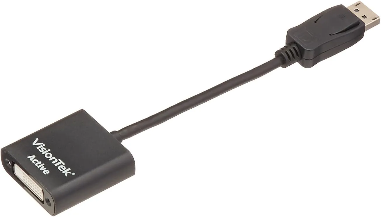 VisionTek DisplayPort to DVI-D Single Link Active Adapter, 7 Inches, Male to Female, for Lenovo, Dell, HP