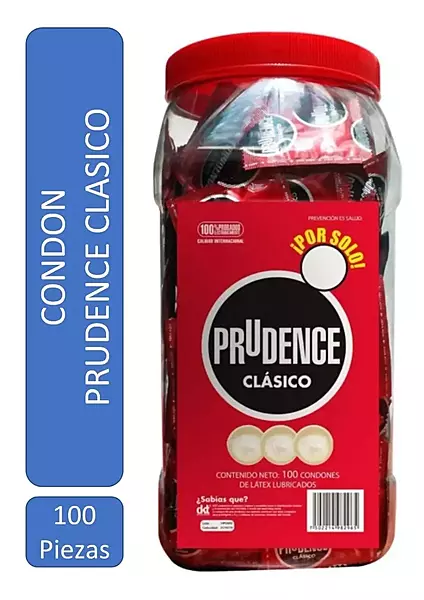 Prudence Clásico Condones Lubricados C/100 con Vitrolero