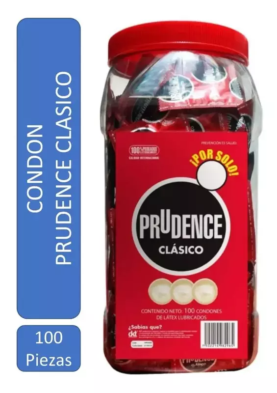 Prudence Clásico Condones Lubricados C/100 con Vitrolero