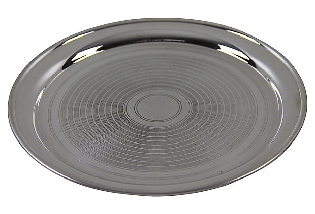 Engine Turned 12" Hotel Silver Salver. SKU #: HOT507. Engine Turned 12" Hotel Silver Salver. SKU #: HOT507.
