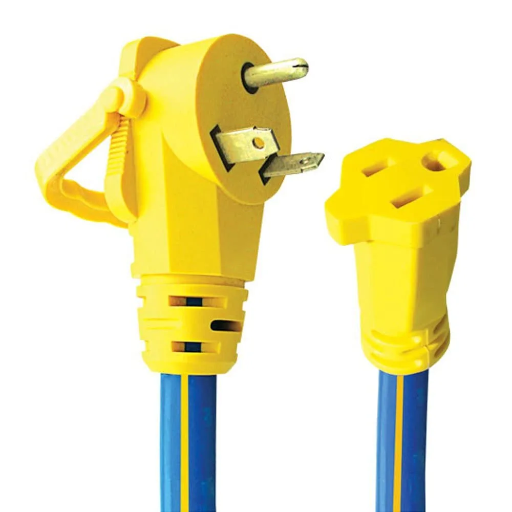 AP Products Voltec 16-00503 Three-Prong RV Adapter with E-Zee Grip Handle - 30A Male to 15A Female, 1'