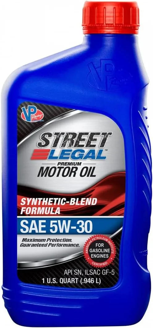 Motor Oil - Street Legal - 5W30 - Semi-Synthetic - 1 qt Bottle - Each