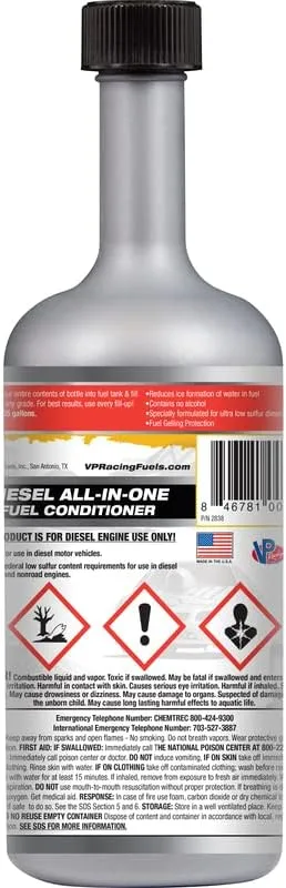 VP Racing 2838, Diesel All-In-One Fuel Conditioner - 16 Ounce (9 Pack)