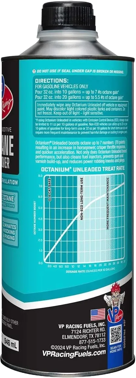 VP Racing Fuels 29505, Madditive Octanium Unleaded Octane Booster - Quart (Pack of 1)