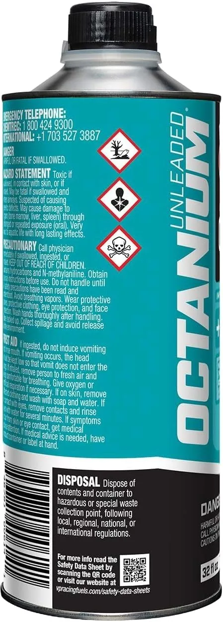 VP Racing Fuels 29505, Madditive Octanium Unleaded Octane Booster - Quart (Pack of 1)