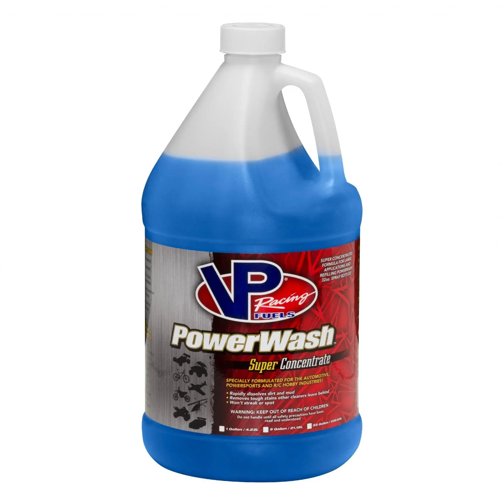 VP Racing Fuels M10011, PowerWash Super Concentrate, Removes Tough Stains, Designed for Automotive, Powersports, and RC Hobby Applications - Gallon