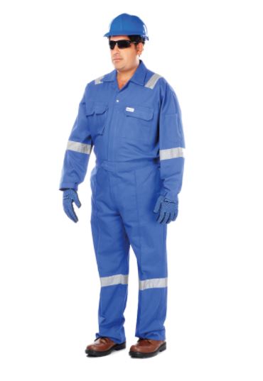 COVERALL 100% COTTON WITH REFLECTIVE TAPE