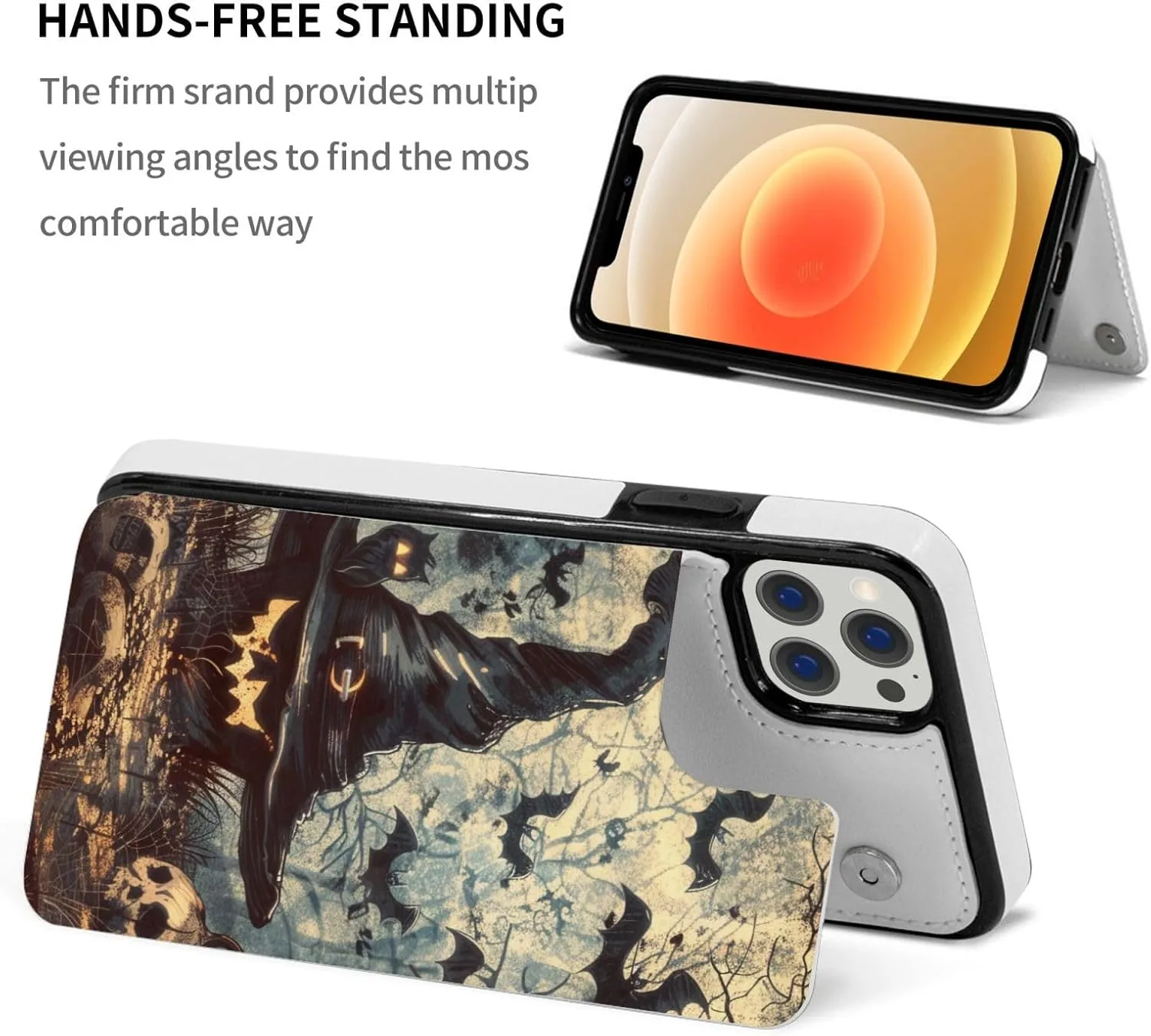 Witch Hat Printed Wallet Case for iPhone 12 Mini- 5.4 Inch with Card Holder
