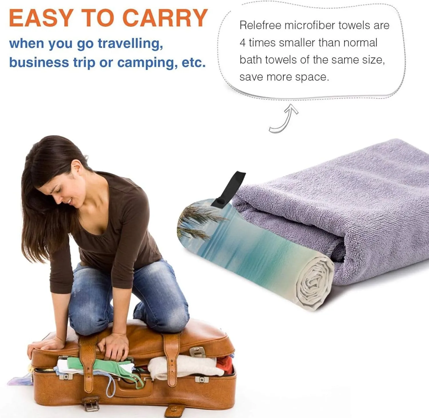 Beach and Palm Tree Printed Microfiber Quick Dry Bath Towel 31.5"X63" - Absorbent, Soft, and Perfect for Travel, Beach