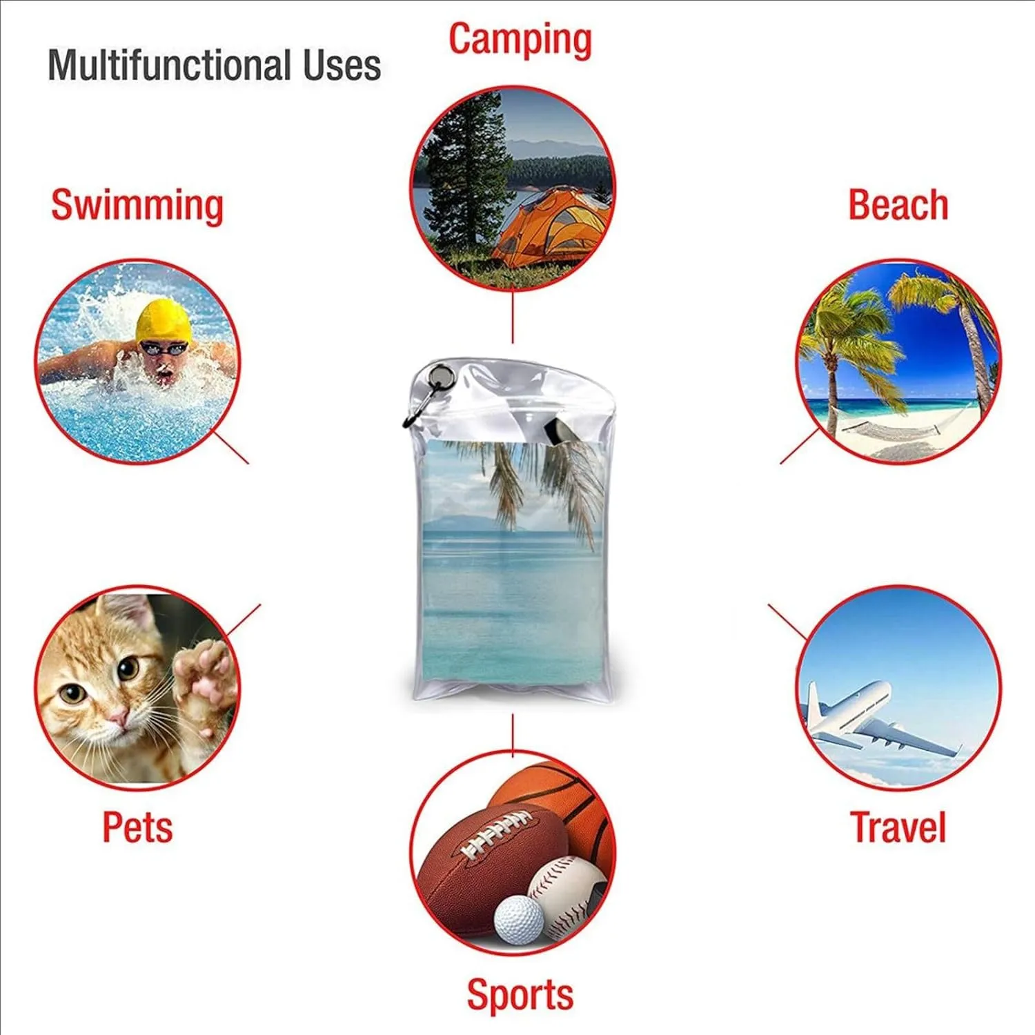 Beach and Palm Tree Printed Microfiber Quick Dry Bath Towel 31.5"X63" - Absorbent, Soft, and Perfect for Travel, Beach