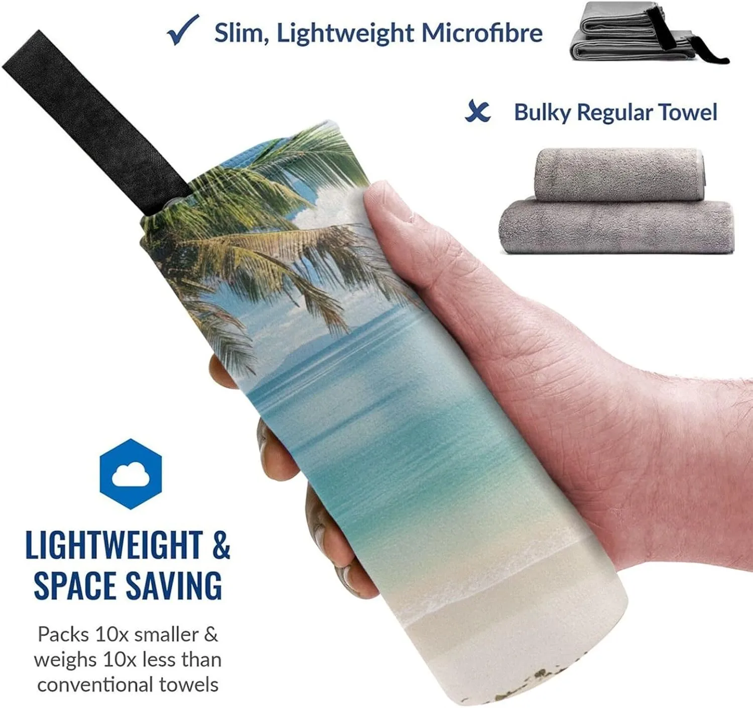 Beach and Palm Tree Printed Microfiber Quick Dry Bath Towel 31.5"X63" - Absorbent, Soft, and Perfect for Travel, Beach