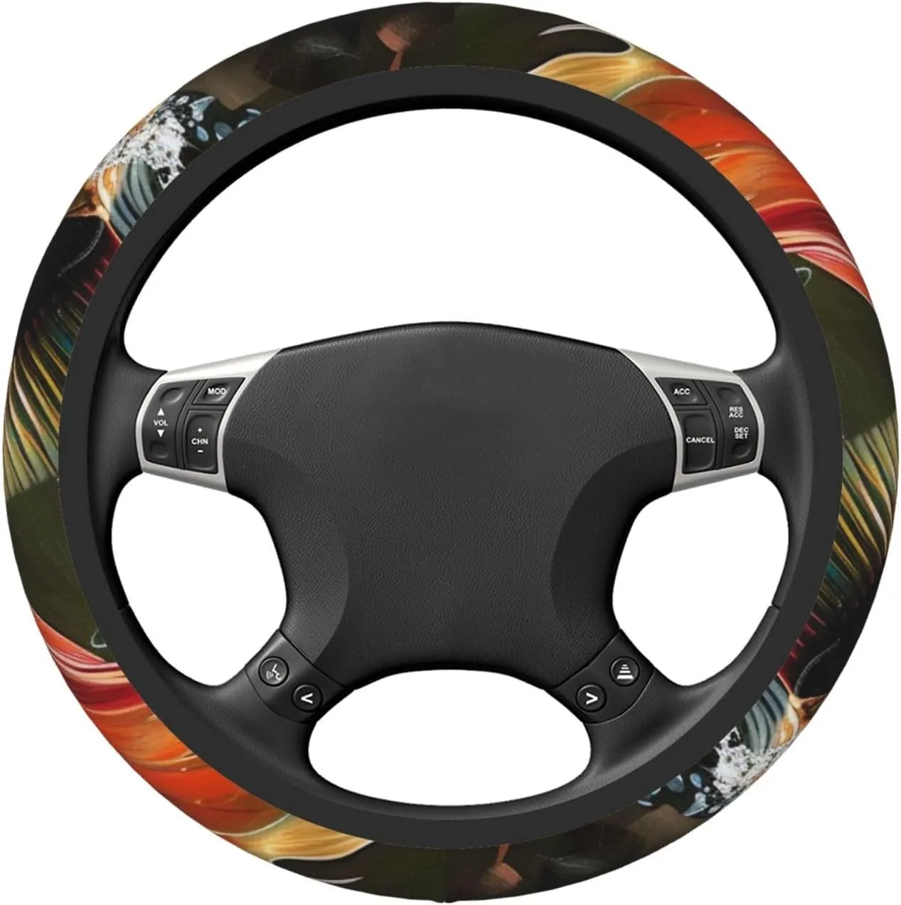 Safflower Flying Fish Printed Car Steering Wheel Cover for Men Women - Universal Anti-Slip Cute Steering Wheel Cover Car