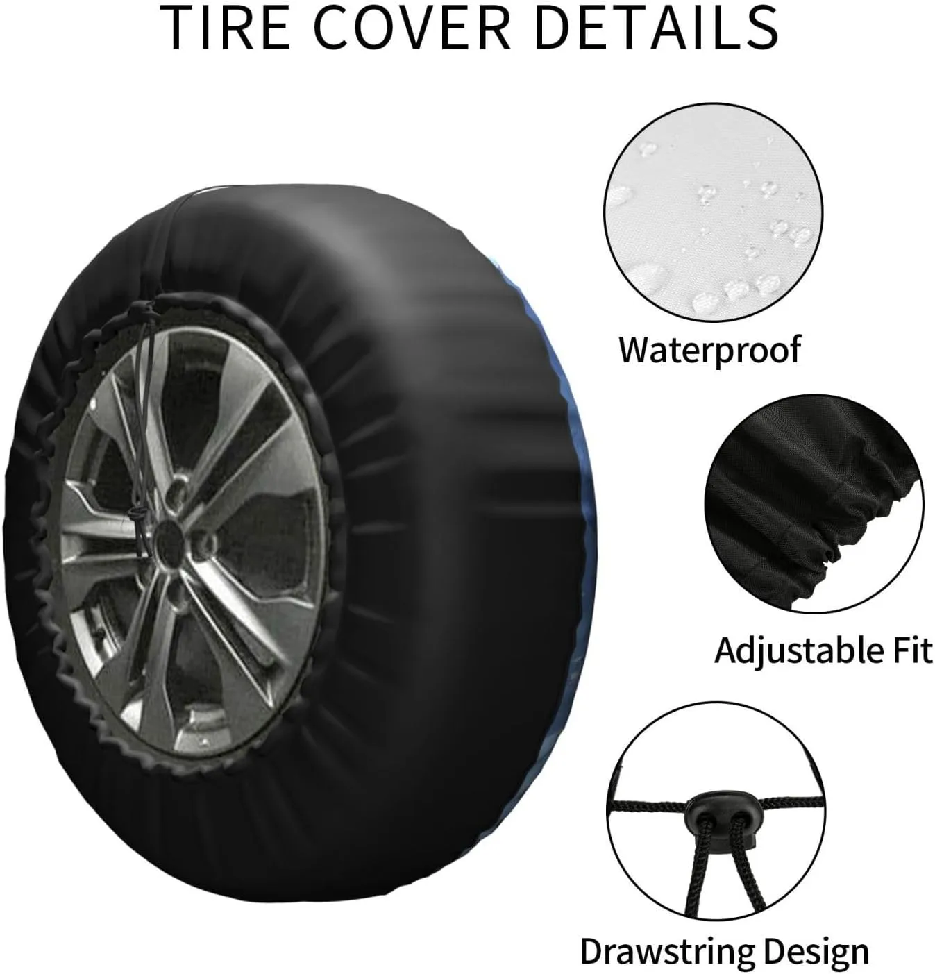 Snowmobile Printed Spare Tire Cover 17 Inch - Waterproof Wheel Covers Protectors - Universal Fit for Car, Trailer, Auto, SUV