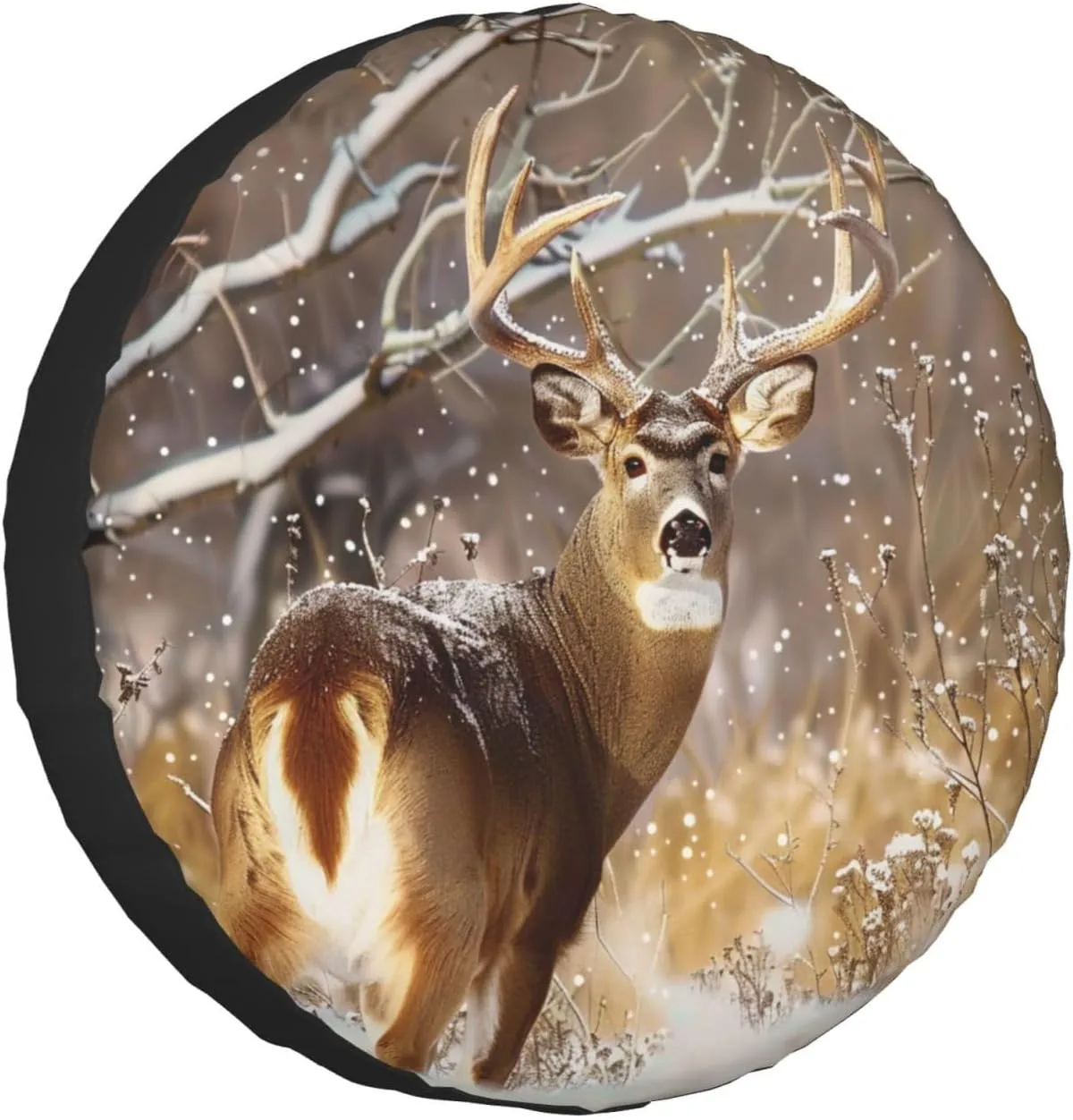 Free Whitetail Deer Printed Spare Tire Cover 14 Inch - Waterproof Wheel Covers Protectors - Universal Fit for Car, Trailer