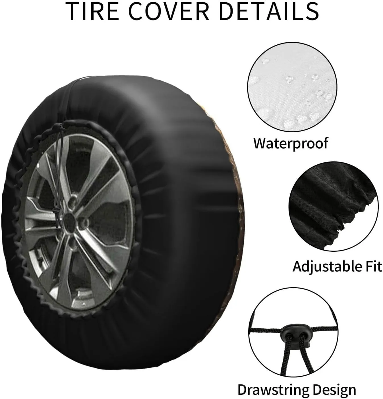 Free Whitetail Deer Printed Spare Tire Cover 14 Inch - Waterproof Wheel Covers Protectors - Universal Fit for Car, Trailer