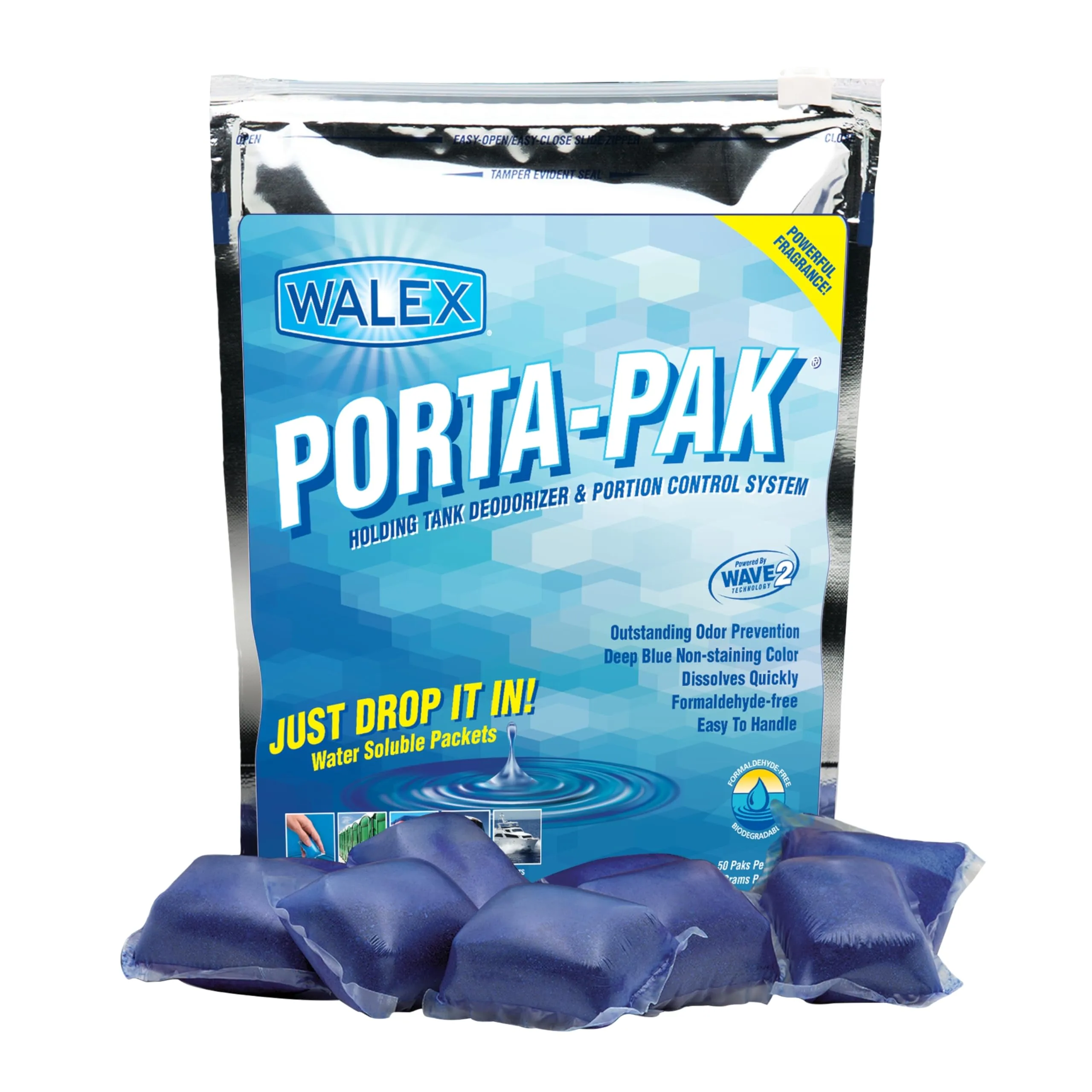WALEX Porta-Pak Holding Tank Deodorizer Drop-Ins for RVs & Marine