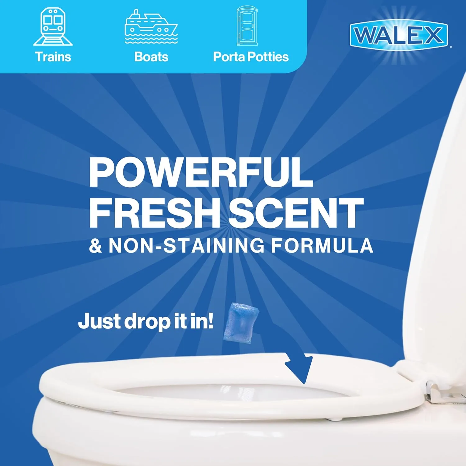 WALEX Porta-Pak Holding Tank Deodorizer Drop-Ins for RVs & Marine