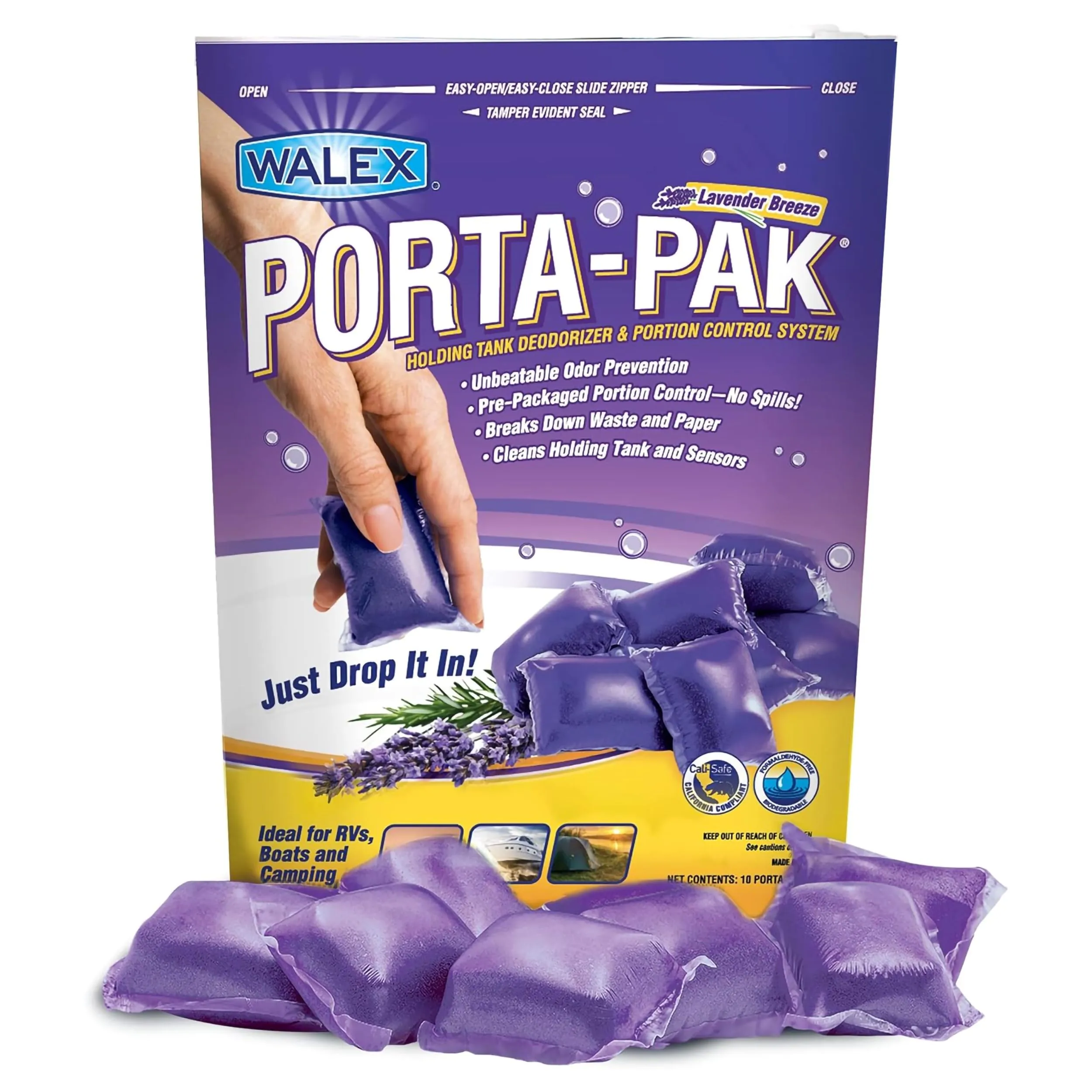 WALEX Porta-Pak Holding Tank Deodorizer Drop-Ins for RVs & Marine