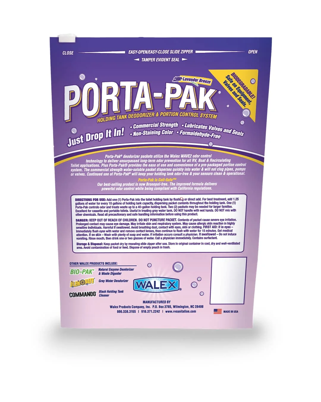 WALEX Porta-Pak Lavender Breeze Holding Tank Deodorizer