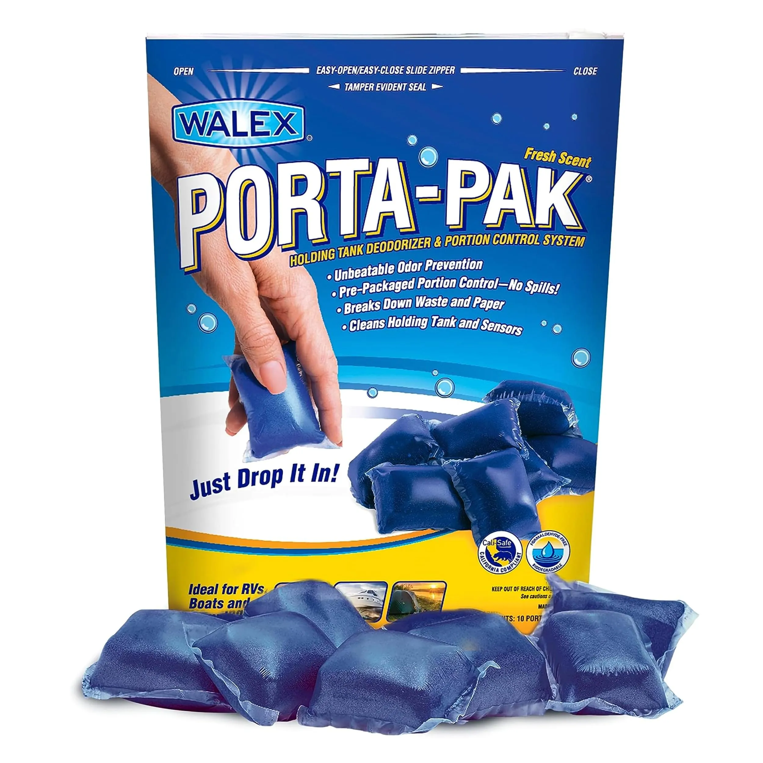 WALEX Porta-Pak Holding Tank Deodorizer Drop-Ins for RVs & Marine