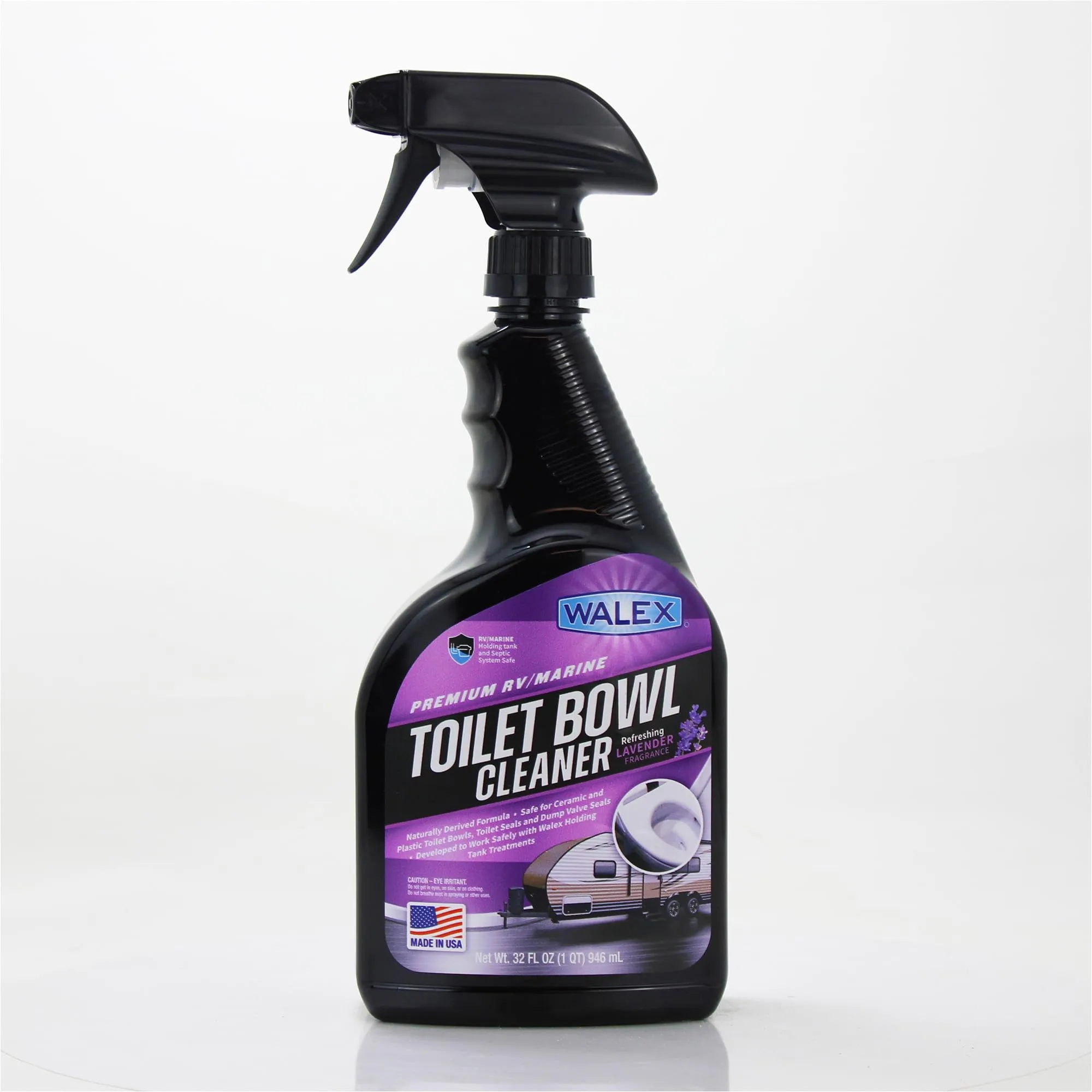 Walex Premium RV/Marine Toilet Bowl Cleaner, Naturally Derived, Lavender, 32 oz
