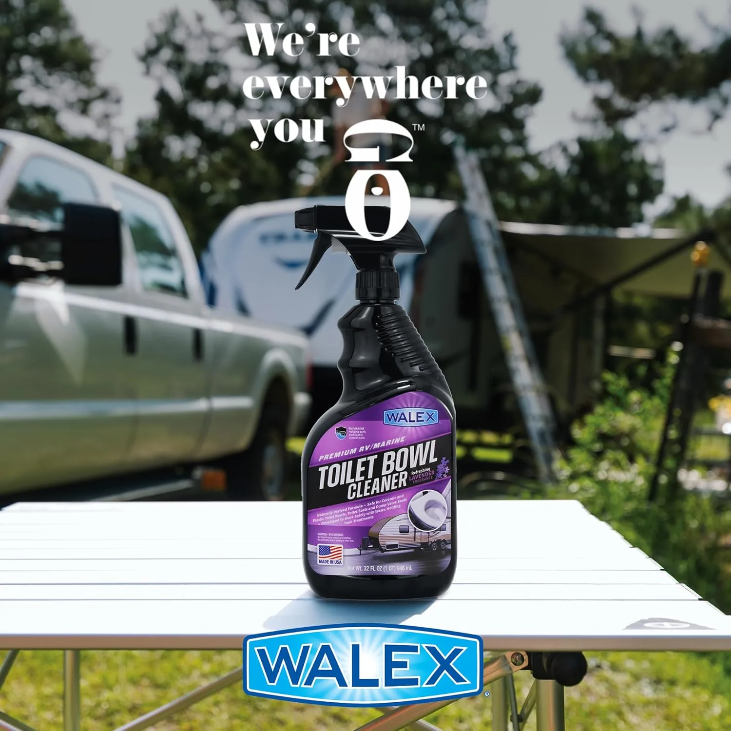 Walex Premium RV/Marine Toilet Bowl Cleaner, Naturally Derived, Lavender, 32 oz