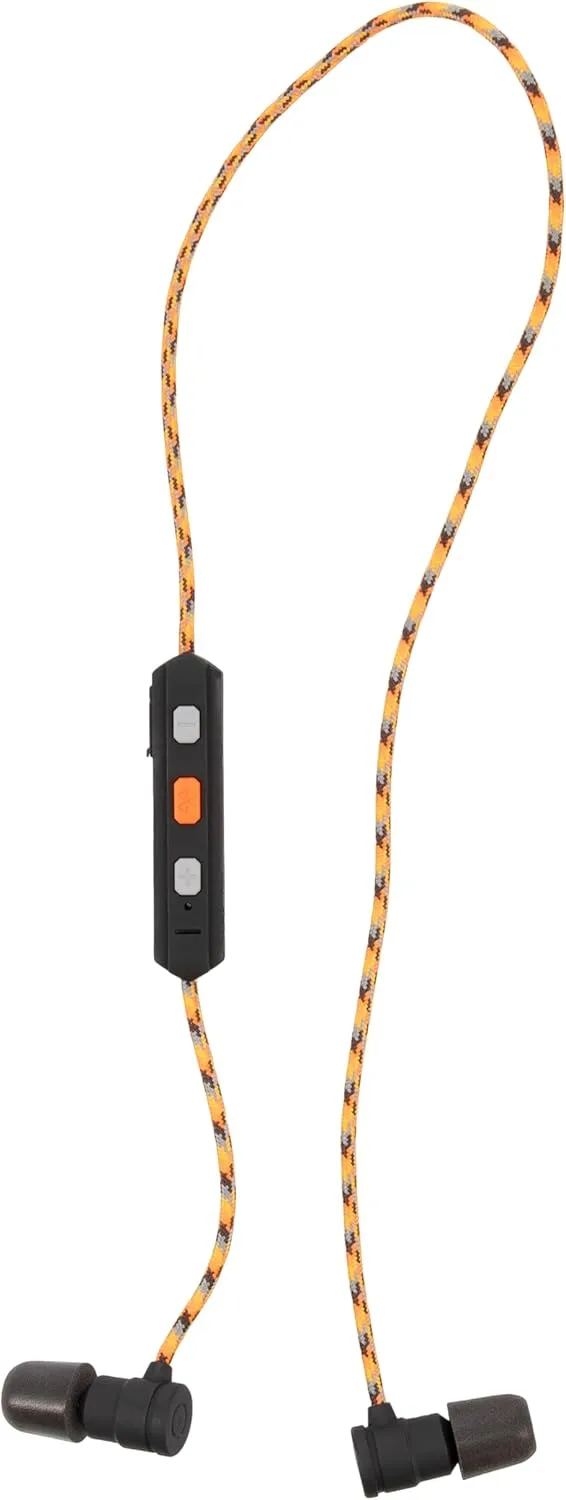 Walker's Flexible Bluetooth Neckband Headset 30 NRR Passive Hearing Protection Earbuds with 12" USB Charging Cable & EVA