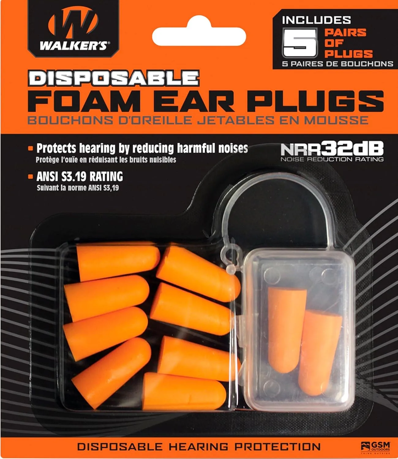 Walker's 32dB NRR Noise-Canceling ANSI S3.19 Passive Hearing Protection Range Shooting Hunting Work Soft Comfortable