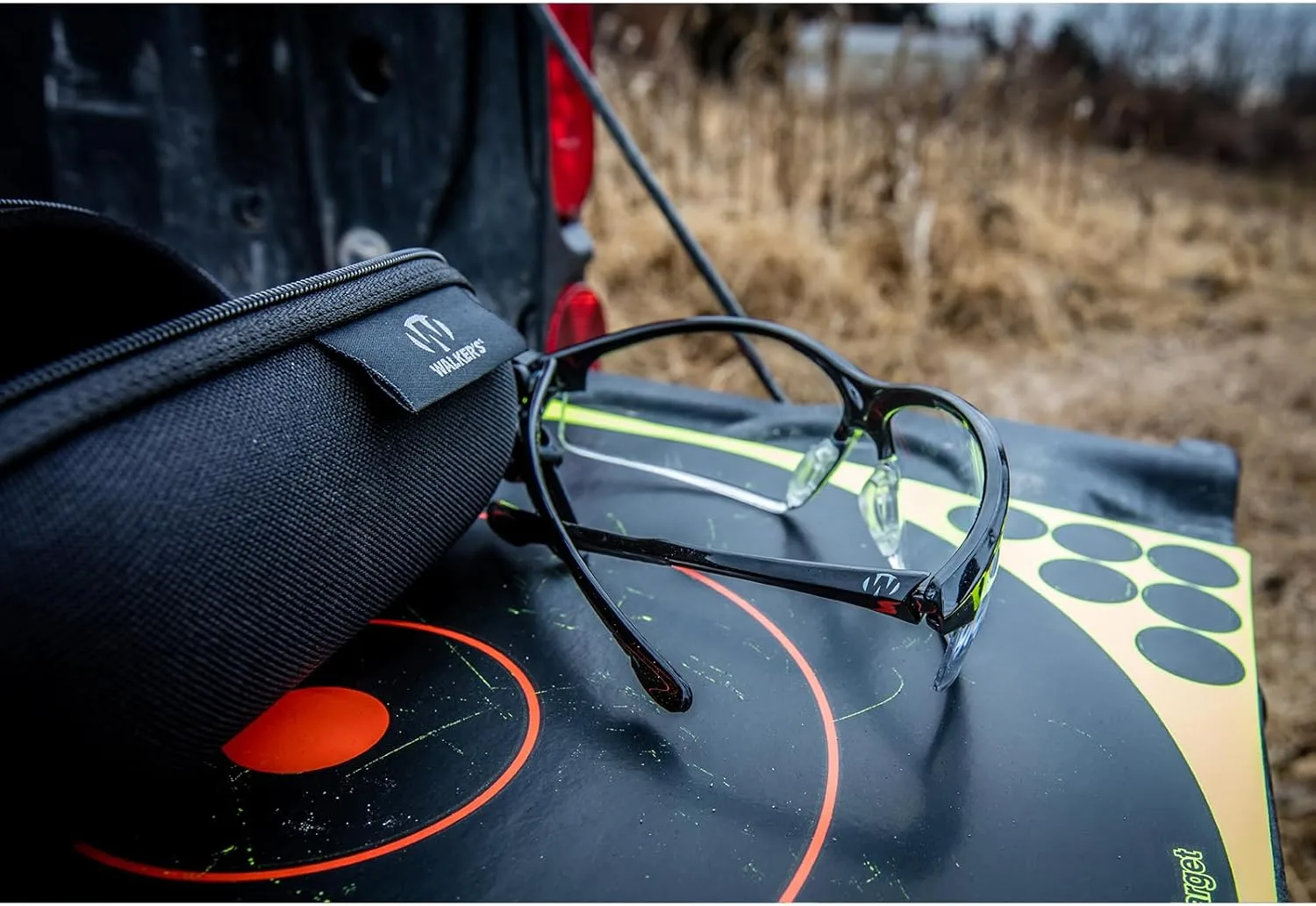 Walker's IKON Tanker Open Full Frame Shooting Glasses Durable Non-Slip Hunting Protective Glasses withLens Cloth & Carry