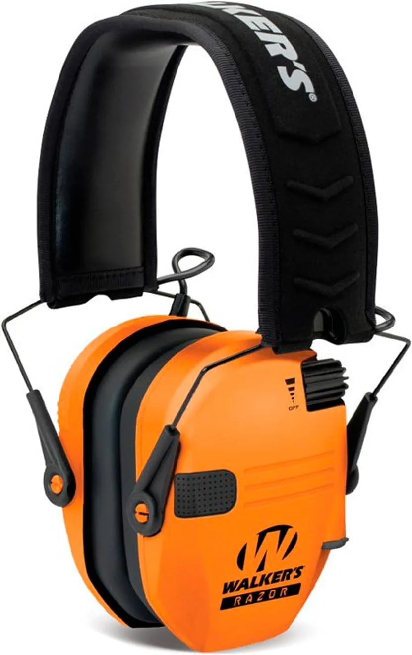 WALKER'S Razor Slim Electronic Earmuffs Ultra Low-Profile Folding Hearing Protection