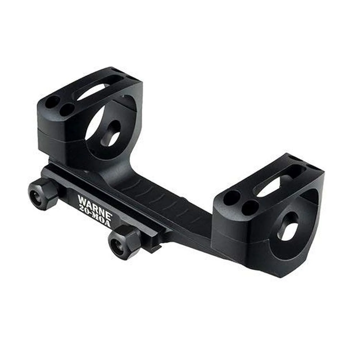 WARNE LRSKEL30TW 20MOA, Extended Skeletonized 30mm MSR Mount, in-Built 20MOA, Steel Threaded Inserts, Black