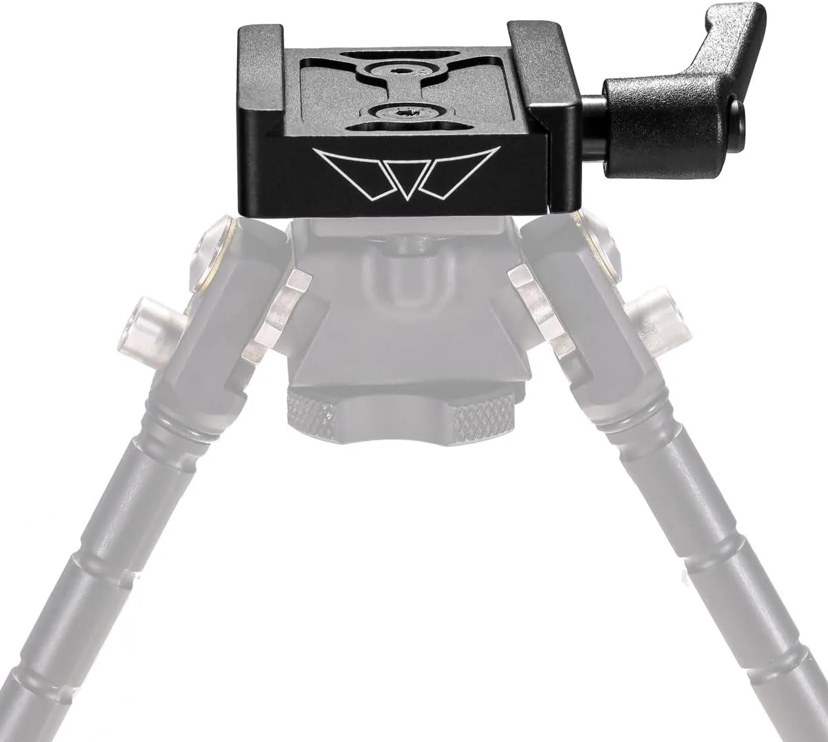 WARNE 7955M ARCA Rail Adapter, Atlas®, Toolless, Aluminum, Fits Atlas Bipods, Black
