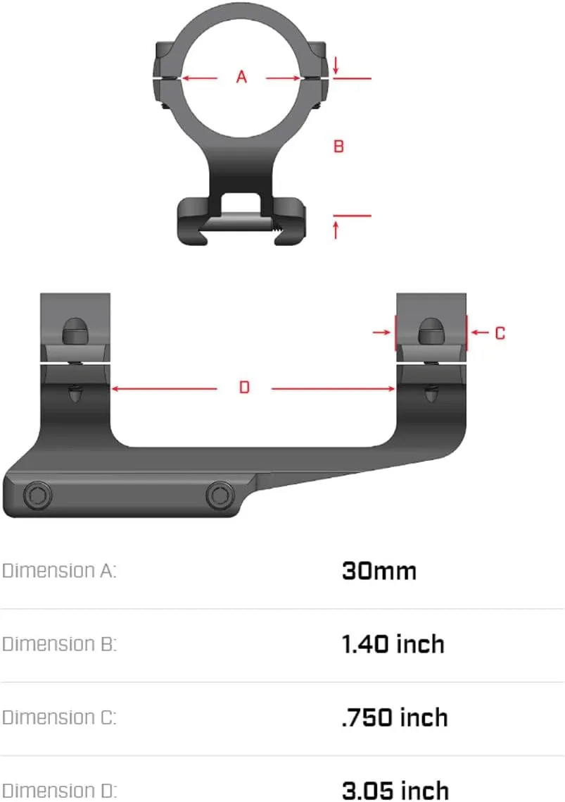 Warne Vapor 30mm 1 Piece MSR Mount,Black