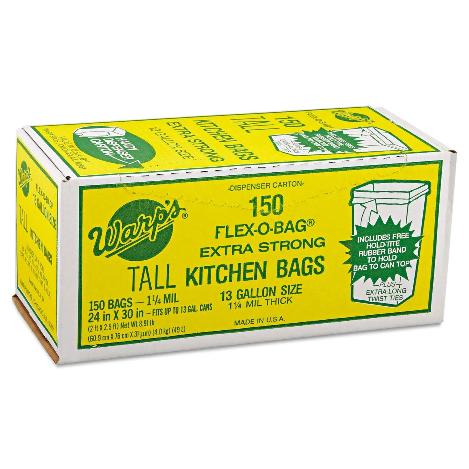 Trash Can Liners - 13gal 1.25 mil 24x30 trash bags