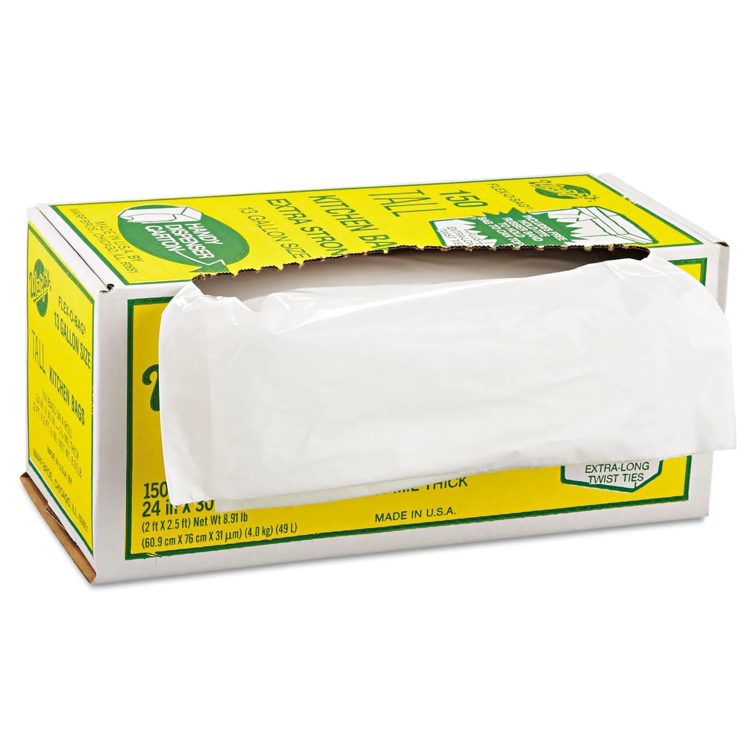 Trash Can Liners - 13gal 1.25 mil 24x30 trash bags