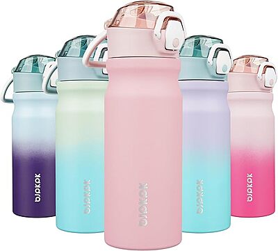 BJPKPK Insulated Water Bottles with Straw 18oz
