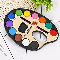 Kids Water Color Mixing Palette with 12 Colours & Brush - Set of 6