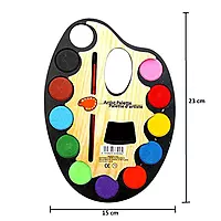 Kids Water Color Mixing Palette with 12 Colours & Brush - Set of 6