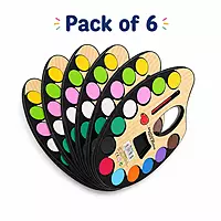 Kids Water Color Mixing Palette with 12 Colours & Brush - Set of 6