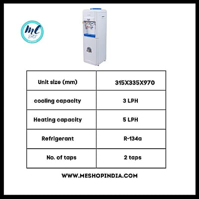 Specification of Atlantis Blue Hot and Cold Water Dispenser.