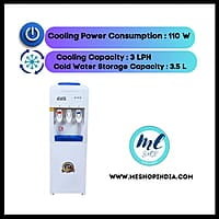 The LED indicator lights glowing on the front panel of the Sky Water Dispenser.